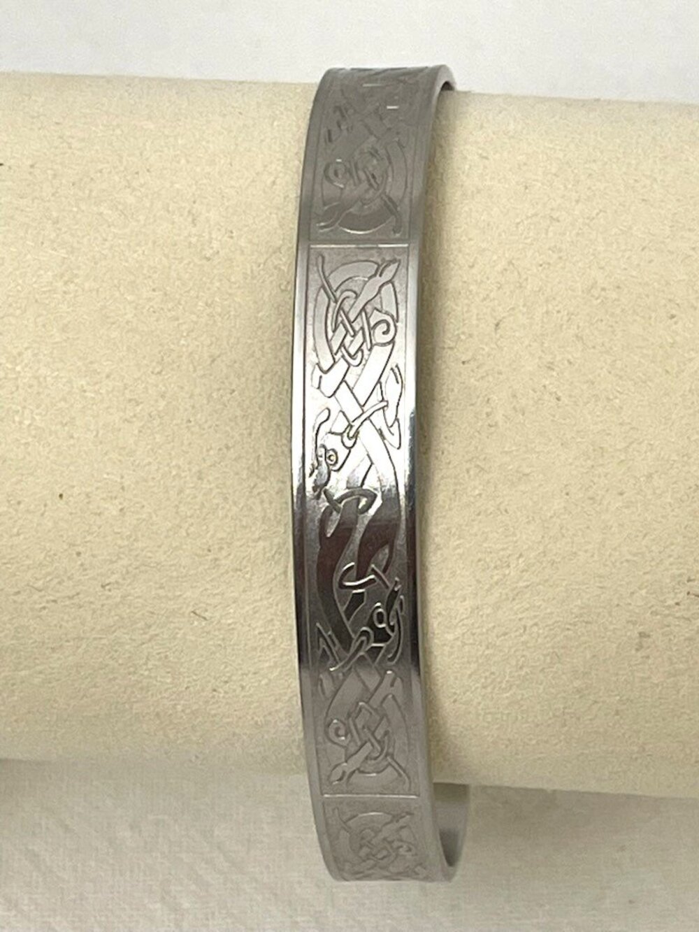 Celtic Knot Bangle Cuff Bracelet Stainless Steel Fashion Jewelry Boho Festival